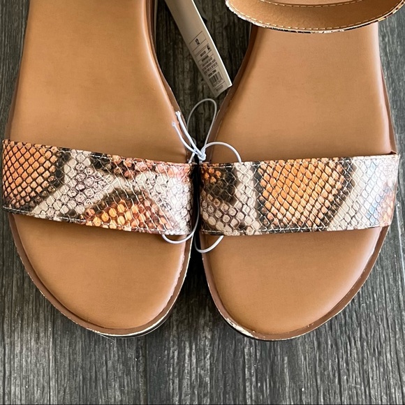 a New Day™ Women's Abigail Heels - Faux-leather Sandals Ankle Strap Snakeskin 12 - Picture 4 of 11